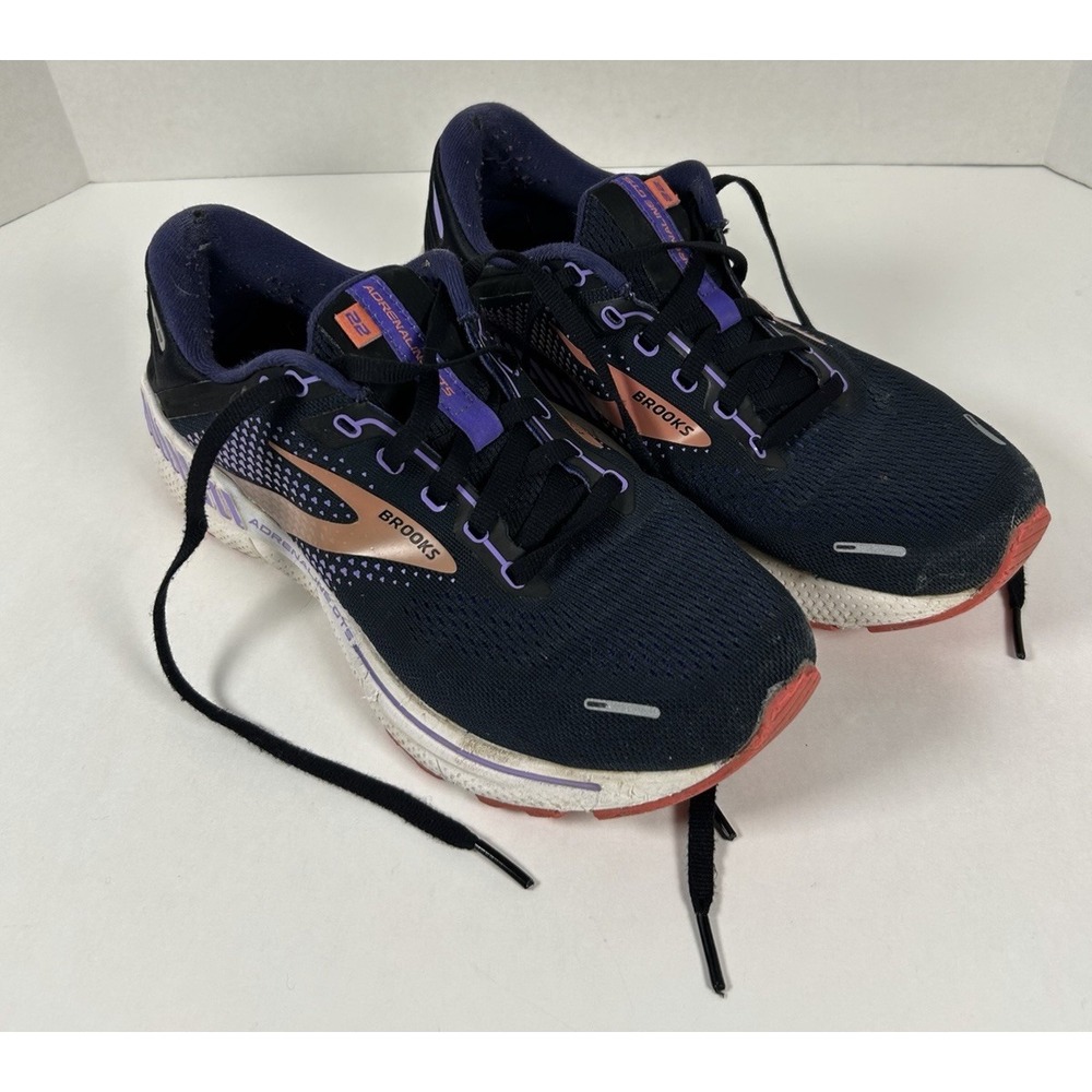 Brooks Adrenaline GTS 22 Women's Running Shoes Black Size 9 Navy Purple